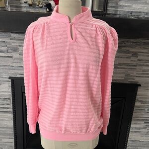 Pink Textured Pullover Sweater